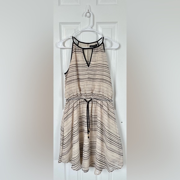 NWT Banana Republic Black and Cream Striped Dress - Picture 1 of 7